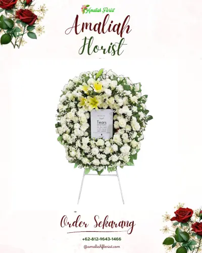 Krans Bunga Duka Cita di Medewi