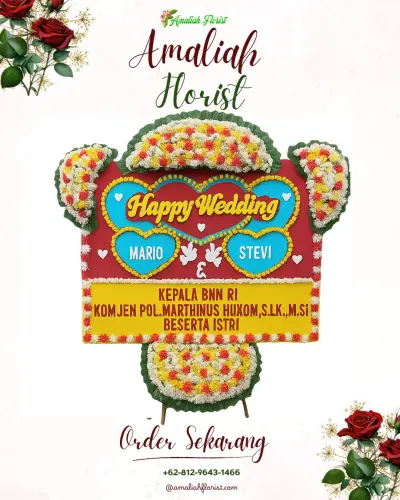 Karangan Papan Bunga Pernikahan di Medewi